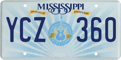 MS license plate YCZ360
