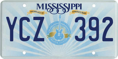 MS license plate YCZ392