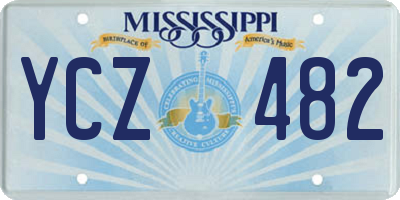 MS license plate YCZ482