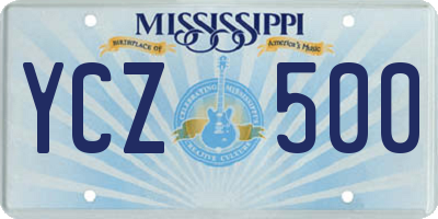 MS license plate YCZ500