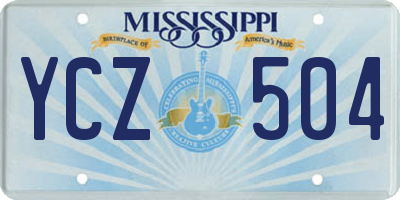 MS license plate YCZ504