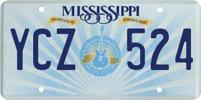 MS license plate YCZ524