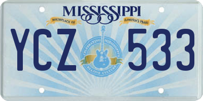 MS license plate YCZ533