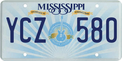 MS license plate YCZ580