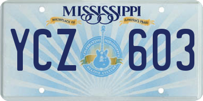 MS license plate YCZ603