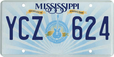 MS license plate YCZ624