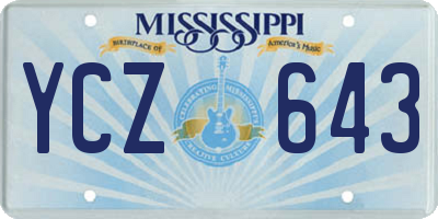 MS license plate YCZ643