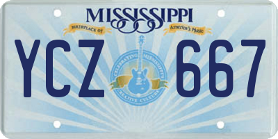MS license plate YCZ667