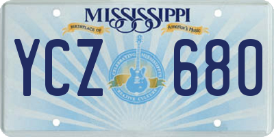 MS license plate YCZ680