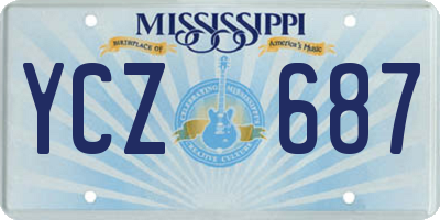MS license plate YCZ687