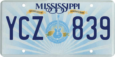 MS license plate YCZ839