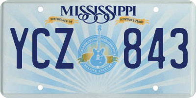 MS license plate YCZ843