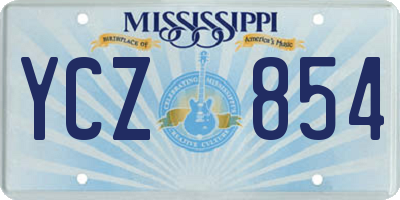 MS license plate YCZ854