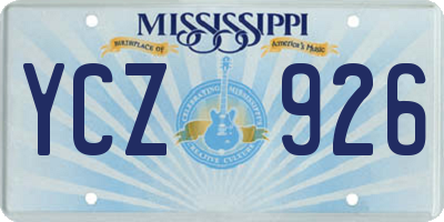 MS license plate YCZ926