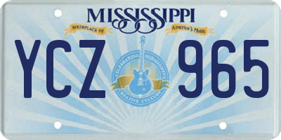 MS license plate YCZ965