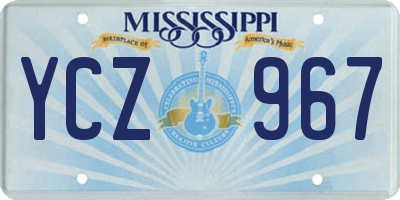 MS license plate YCZ967
