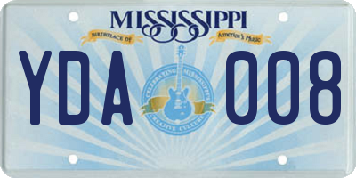 MS license plate YDA008