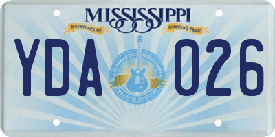MS license plate YDA026