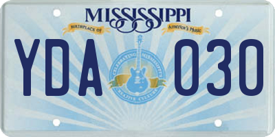 MS license plate YDA030