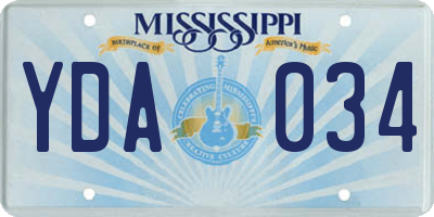 MS license plate YDA034
