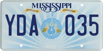 MS license plate YDA035