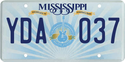 MS license plate YDA037