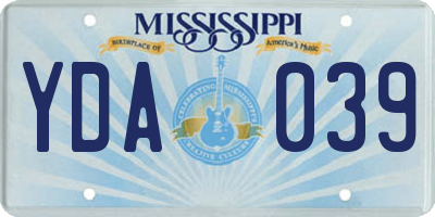 MS license plate YDA039