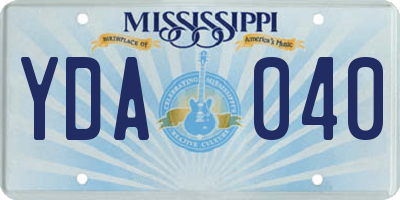 MS license plate YDA040