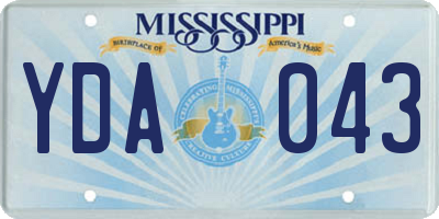 MS license plate YDA043