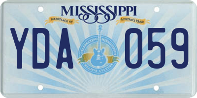 MS license plate YDA059
