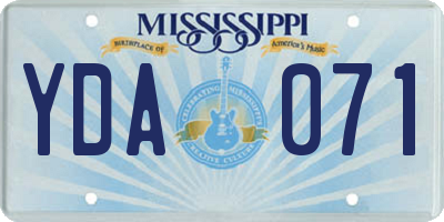 MS license plate YDA071