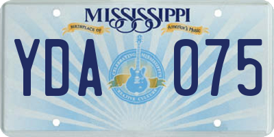MS license plate YDA075