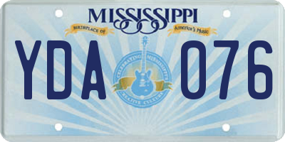 MS license plate YDA076