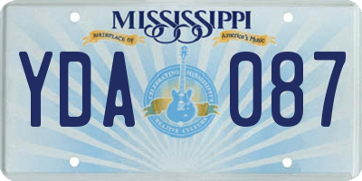MS license plate YDA087