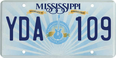 MS license plate YDA109