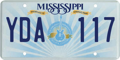 MS license plate YDA117