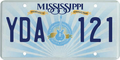 MS license plate YDA121