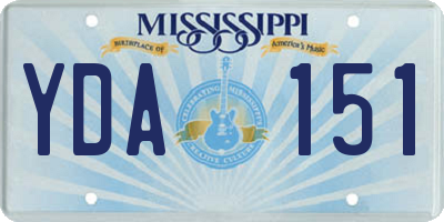 MS license plate YDA151