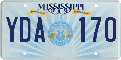 MS license plate YDA170
