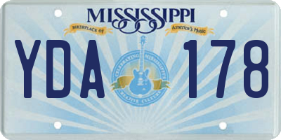 MS license plate YDA178