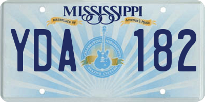 MS license plate YDA182
