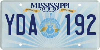 MS license plate YDA192