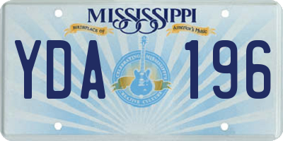 MS license plate YDA196