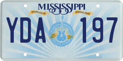 MS license plate YDA197