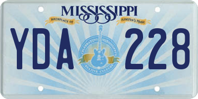 MS license plate YDA228