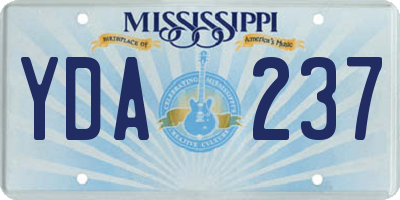 MS license plate YDA237
