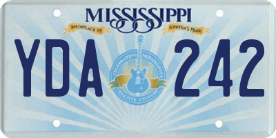 MS license plate YDA242