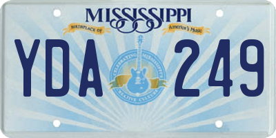 MS license plate YDA249