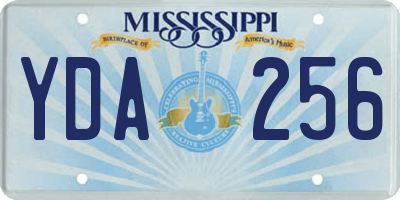 MS license plate YDA256