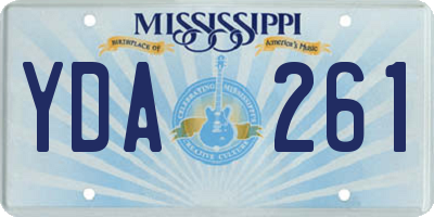 MS license plate YDA261